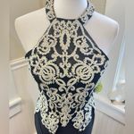 Windsor  NWT  Black Embellished Halter Gown Size 7 For Your Villain Era Photo 6