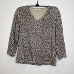 Eddie Bauer  Women’s 3/4 Sleeve Abstract Floral All Over Print V-Neck EUC Sz M Photo 0