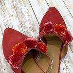 Anthropologie Orange Suede Pom-Strapped Slides 39 Photo 4