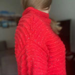 COURT & ROWE Red Mock Neck Sweater with Polka Dots Small NWT Photo 4