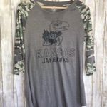 NCAA NWT  Kansas Jayhawks Camo Sleeve Tee Photo 0