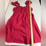 Abercrombie & Fitch Linen Blend Babydoll Dress in Pink Puff Sleeves Size XL Photo 9