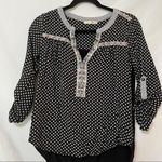 Skies Are Blue  Boho Black & White Printed Blouse Womens S Urban Outfitters Shirt Photo 0