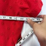 Draper James  Eyelet Red cotton blouse size XL Photo 5