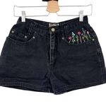 EXPRESS No 4 Womens Y2K Boho Hippie Floral Mushroom Paint Denim Shorts Size 3/4 Photo 0