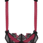 For Love & Lemons NWT  Black & Red Lace Garter Belt Size‎ Small Photo 0
