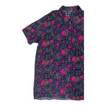 Vitriol Caedia Skull Lightning Pink Grey Women Shirt Size M Button Photo 2