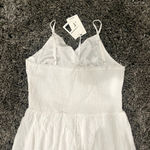 Jasambac Lace Accent Maxi Dress in White, Size M​​​ White Size M Photo 4