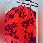 Banana Republic  Tank Top Cami Blouse Bright Orange/Red W/ Purple Print SIZE S Photo 4