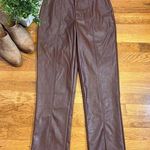 Wildfox Princess Seams Pant Women Small Brown Faux Leather Vegan Pleather Pants Photo 0