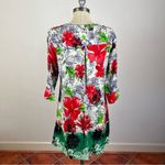 J. Peterman Hibiscus Floral Linen Shirt Dress Red Size XS Photo 4