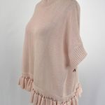 French Connection Ruffle Hem Short Sleeve Sweater Jumper Blush Pink Size Small Photo 9