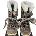 Sorel  Pac Tan Graphic Lace Up Fur Trim Winter Snow Boots Women Sz 8 Photo 11