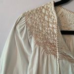 Faherty  White Cotton Peasant Embroidered Tunic Blouse Women's size Small Photo 2