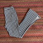 Urban Outfitters BLACK & WHITE GINGHAM PLAID BASIC FLARE SOFT PANTS Photo 1