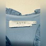 ASTR  the Label Zola Shirred Satin Elegant Blue Midi Dress Medium Photo 4