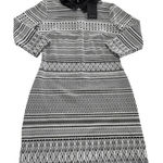 Luna  Dress Womens Large Geometric Pattern 3/4 Sleeve Stretch Collared‎ NWT Photo 0