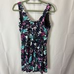 Swimsuits For All One Piece Swim Dress Navy Purple Floral Plus Sz 22 Multicolor Blue Photo 3