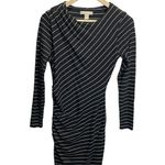 Banana Republic Dress S Black White Striped Pullover Poly Viscose Spandex Knit Photo 1