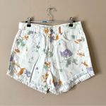 Wild Fable | White Splattered Fringe Hem Highest Rise Denim Shorts Sz 8 Photo 0