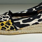 Stuart Weitzman Animal Print Slip On Mini Wedge Espadrilles Square Toe 9 Photo 3