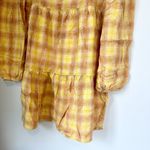 BP NWT  Yellow Plaid Long Sleeve Mini Dress - Size: Medium Photo 5