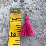 Handmade Tassel Earrings NEW Boho Festival Party Bright Pink USA Photo 3