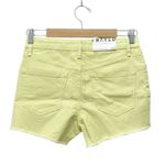 NWT FRAYED Jeans High Rise Denim Shorts Size 2 Yellow Evening Primrose Raw Hem Photo 2