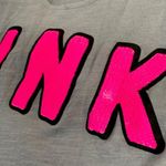 PINK - Victoria's Secret VS Pink sequin logo gray pink black graphic tee cropped tank Photo 3