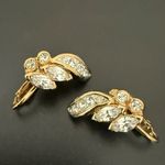 Vintage A&S ATTWOOD & SAWYER Clear Swarovski Crystal Necklace & Earrings w/ Box Gold Photo 9