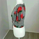 Polly & Esther  Striped Floral Cropped Top Size Small Photo 3