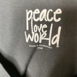 Peace Love World Love you a latte Black V Neck Shirt Sz Small Photo 5