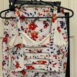 EXPRESS Crop top pencil skirt 2 piece set floral design with cut out in the back Photo 1