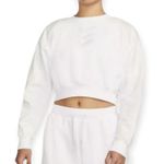 Nike | 2XL | Opal Fleece Pearl Sleeve Swoosh Graphic Crewneck Cropped Sweatshirt Photo 0