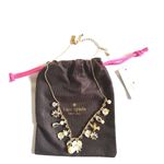 Kate Spade New!  Disco Pansy Flower Bird Crystal Gold-tone Necklace 16" +Extender Photo 9
