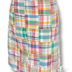 Talbots NWT Size 14 Plaid Seersucker Patchwork Skirt 100% Cotton Photo 0