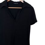 Pattyboutik 💥  Black V-Neck Short Sleeve Polo Photo 1