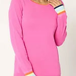 Belle by Kim Gravel Preppy Rainbow Cuff Sweater Pink XL NWT IN PACKAGE Photo 0