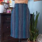Etcetera Blue Multi Denim Striped Pencil Skirt Photo 9