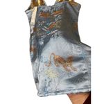 Urban Outfitters NWT  Cassie Blue‎ Satin  Embroidered Tigers Mini Dress Medium Photo 8