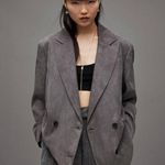 ALLSAINTS Womens Elle Blazer Double Breasted Lightweight Lined Grey Size 2 NEW Photo 1