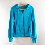 Aviator Nation Full Zip Lightning Bolt Hoodie Neon Blue Small Photo 3