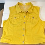Tribal Jeans Yellow Sleeveless Denim Vest Button Up Women’s Size XL Photo 0