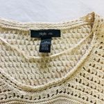 Style & Co . XS Shirt Beige Sweater Knitted Crochet Photo 5