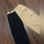Bershka  Black/Tan Contrasting Two-Tone Straight-Fit Cargo Pants 2 tailored $98 Photo 5