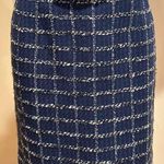 Talbots Vintage Blue,White,Black plaid Midi Skirt SZ 12 Zip In Back 67 %… Photo 0