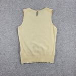 Banana Republic  Sweater Vest Womens S Yellow Wool Angora Blend Flower Detail‎ Photo 3