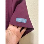 MedCouture Insight XS Wine Scrub Top V Neck Short Sleeve Pockets Women's Photo 2
