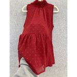 ZARA  Women's Red Sleeveless High Neck Blouse Rose Applique Size Small Photo 1