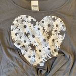 PINK - Victoria's Secret VS Pink xs-S gray floral heart graphic love tee tie front crop top Photo 1